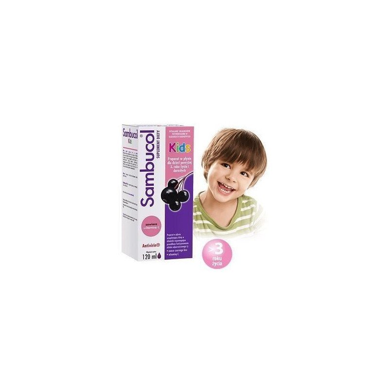 Sambucol Kids, syrop od 3 roku życia, odpornosć i przeziębienia, 120 ml