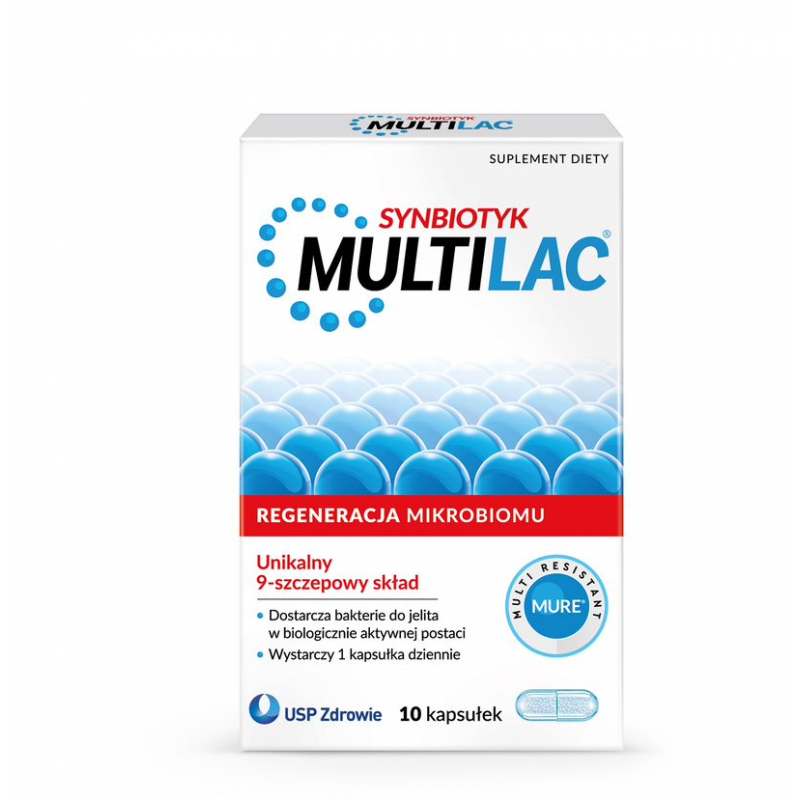 Synbiotic Multilac 10 capsules – Probiotic + Prebiotic for Intestinal Microflora Balance and Immune Support