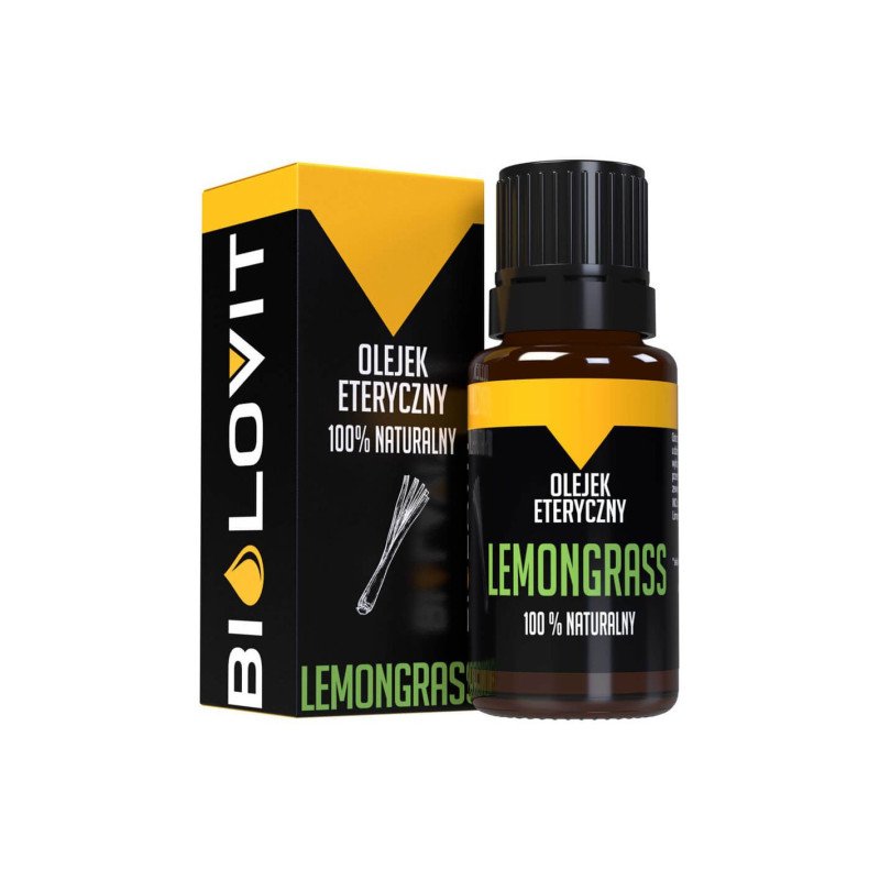 BILOVIT Natural Lemongrass essential oil, Aromatherapy 100% organic, 10 ml