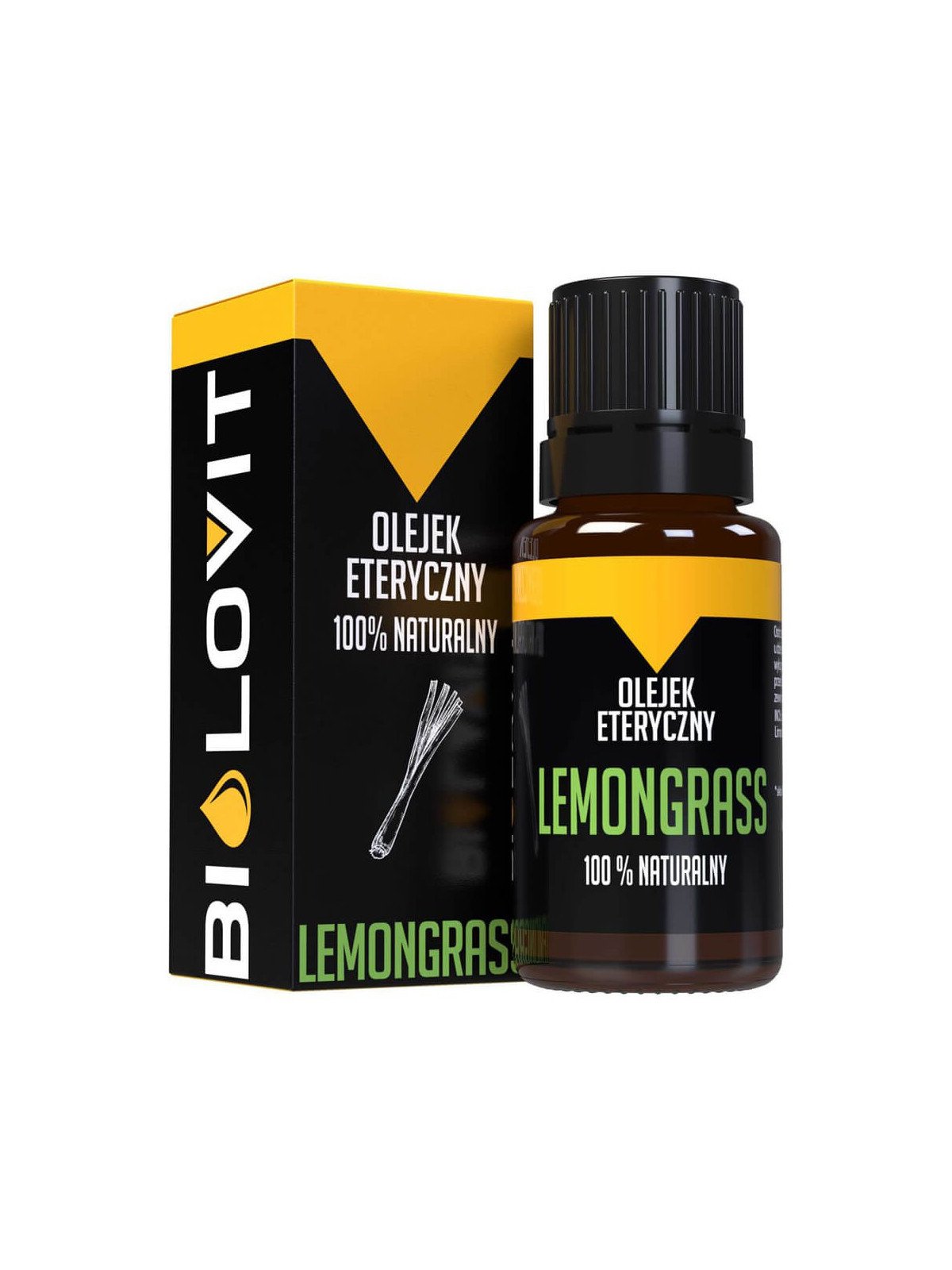 BILOVIT Natural Lemongrass essential oil, Aromatherapy 100% organic, 10 ml