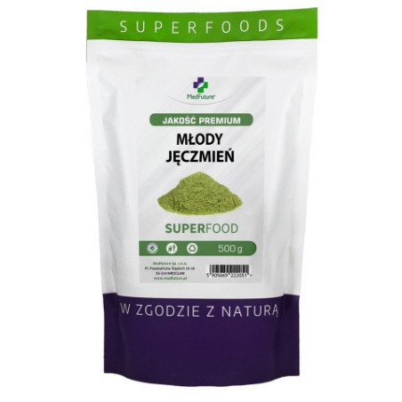 Medfuture Młody Jęczmień, superfood, jakość premium, 500g