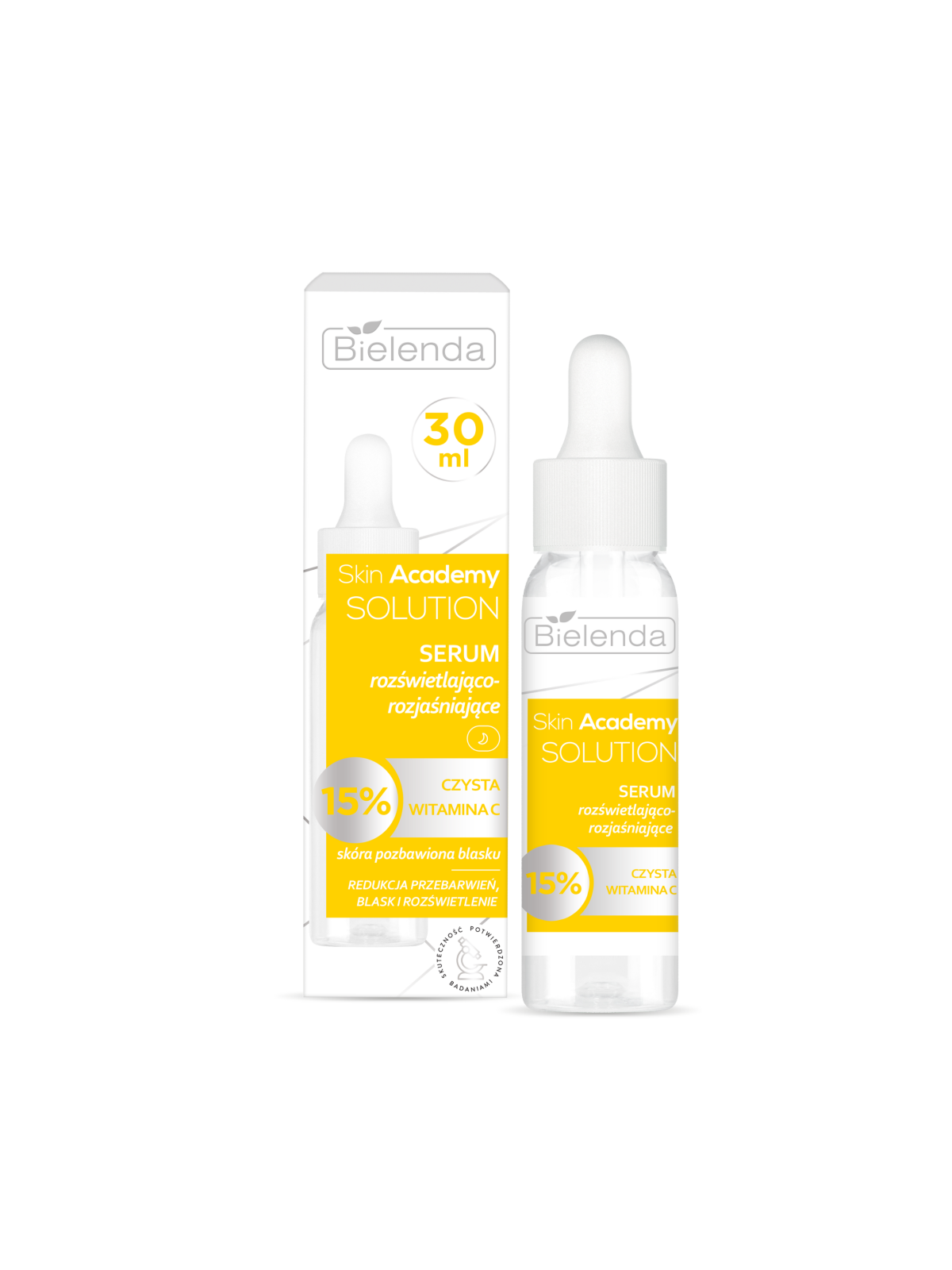 Bielenda Skin Academy SOLUTION, Serum rozświetlająco rozjaśniające (15% czysta witamina C), 30ml