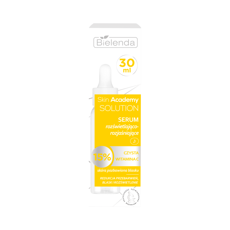 Bielenda Skin Academy SOLUTION, Serum rozświetlająco rozjaśniające (15% czysta witamina C), 30ml