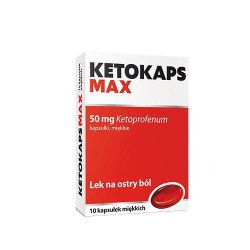 Ketokaps Max 50mg Ketopfofenum for acute pain, 10 soft capsules
