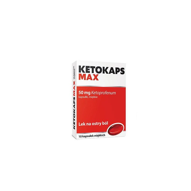 Ketokaps Max 50mg Ketopfofenum for acute pain, 10 soft capsules