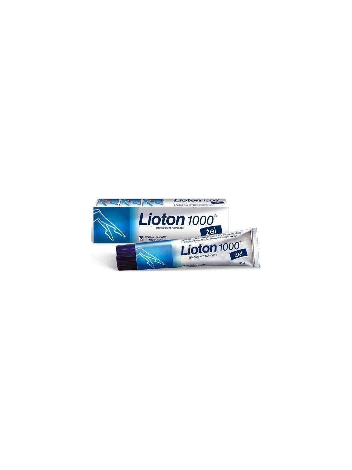 Lioton 1000 gel, 8,5mg (1000IU) Heparinum natricum, relieves pain and tension, 30g