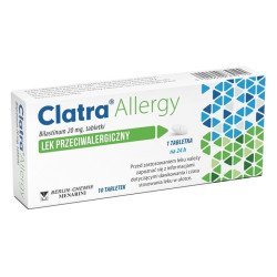 Clatra Allergy, Allergies, itchy skin rashes, Bilastinum 20mg, 10 tablets