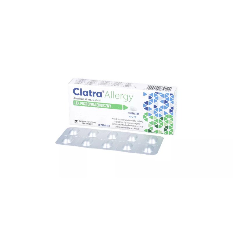 Clatra Allergy, Allergies, itchy skin rashes, Bilastinum 20mg, 10 tablets