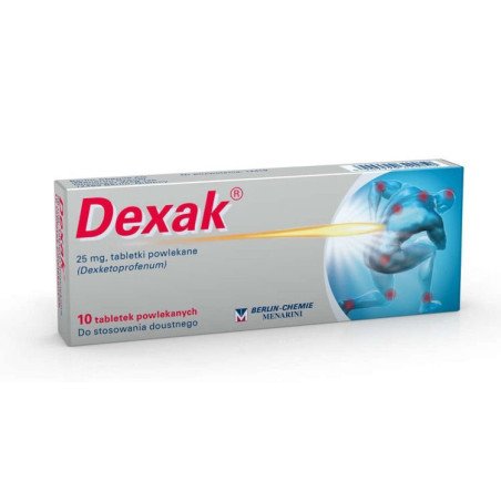 Dexak 25 mg, bóle mięśni i stawów, 10 tabletek powlekanych