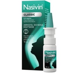 Nasivin Classic 0.5 mg/ ml, nasal spray for adults and children from 6 years, 10 ml