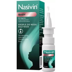 Nasivin Baby 0.1 mg/ml, nasal drops, after 3 months of age, 5 ml