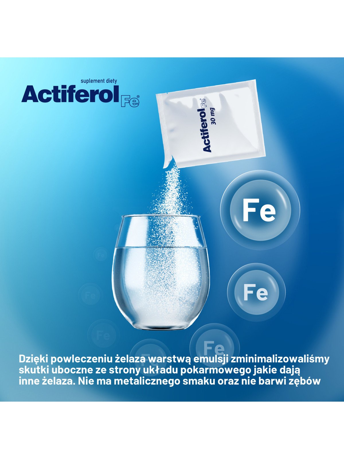 Actiferol Fe, Bioavailable iron 30 mg, 30 sachets