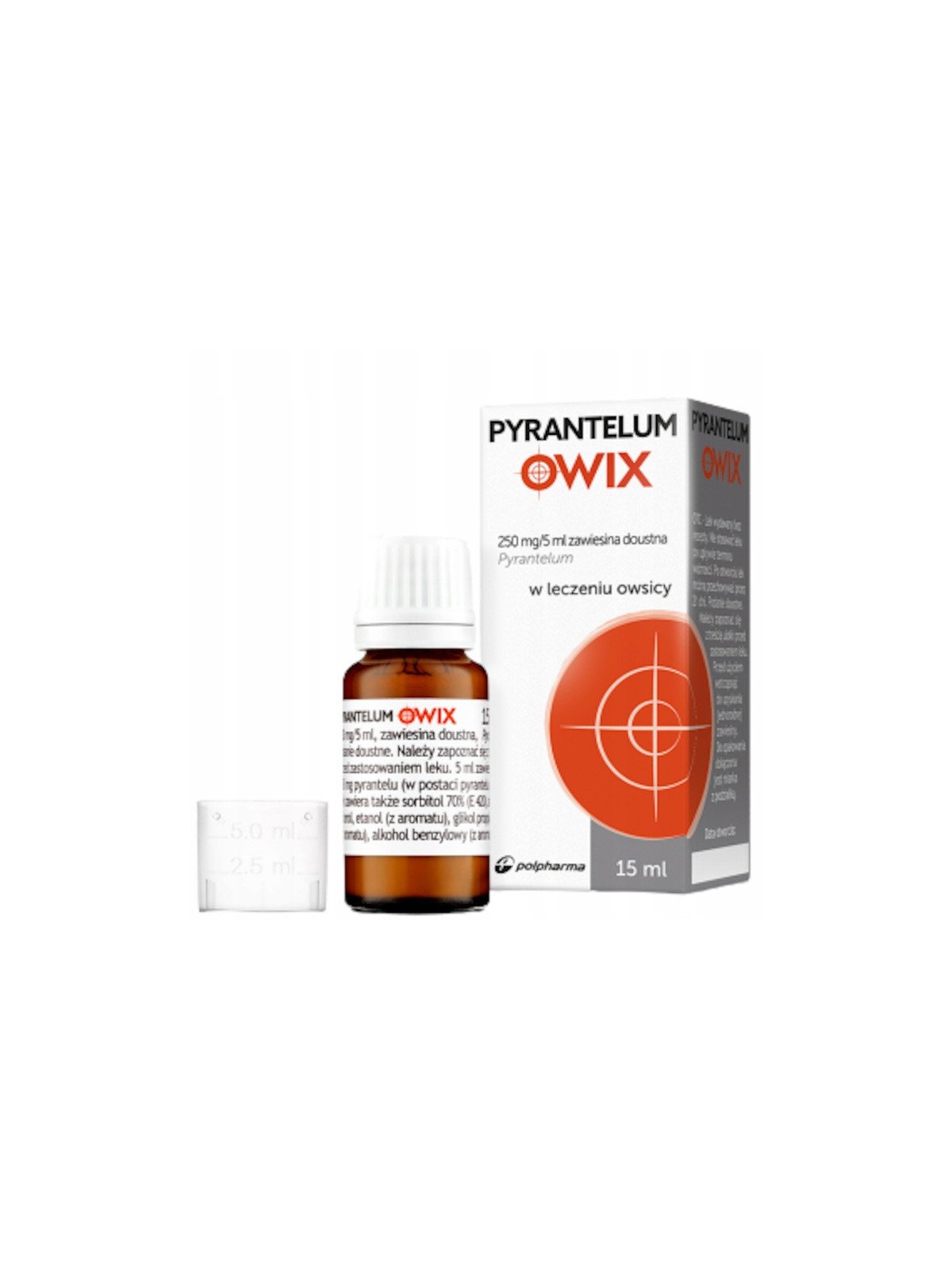 Pyrantelum Owix 250mg/5ml, liquid, for the treatment of threadworms, 15ml