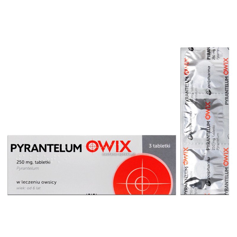 Pyrantelum Owix 250mg, for the treatment of threadworms, 3 tablets