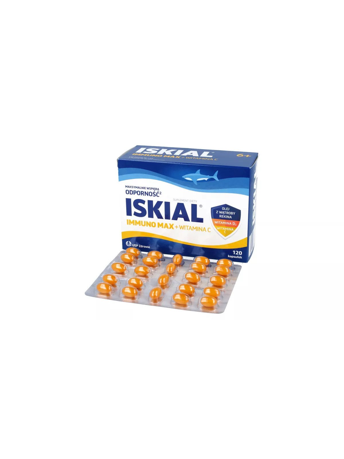 Iskial Immuno MAX + witamina C, odporność, 120 kapsułek