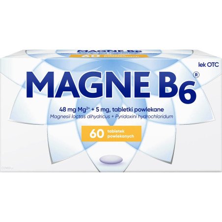 Magne B6 (48mg magnezu + 5mg B6), 60 tabletek