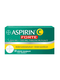 Aspirin C Forte, 800 mg + 480 mg,10 tabletek musujących