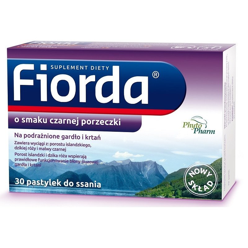 Fiorda - Throat Lozenges with Blackcurrant Flavor