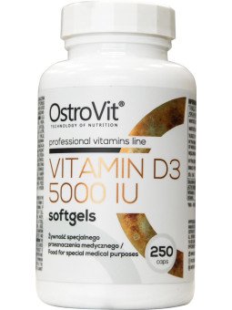 OstroVit, Vitamin D3 5000 IU, 250 capsules