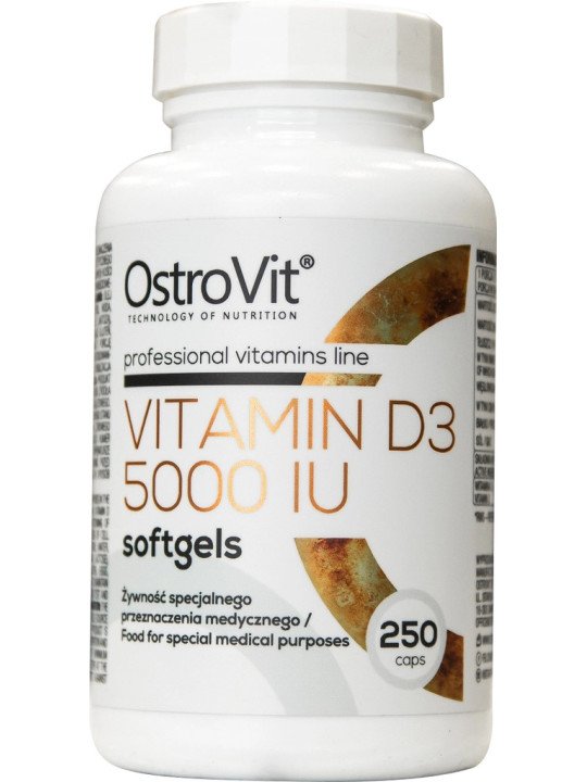 OstroVit, Vitamin D3 5000 IU, 250 capsules