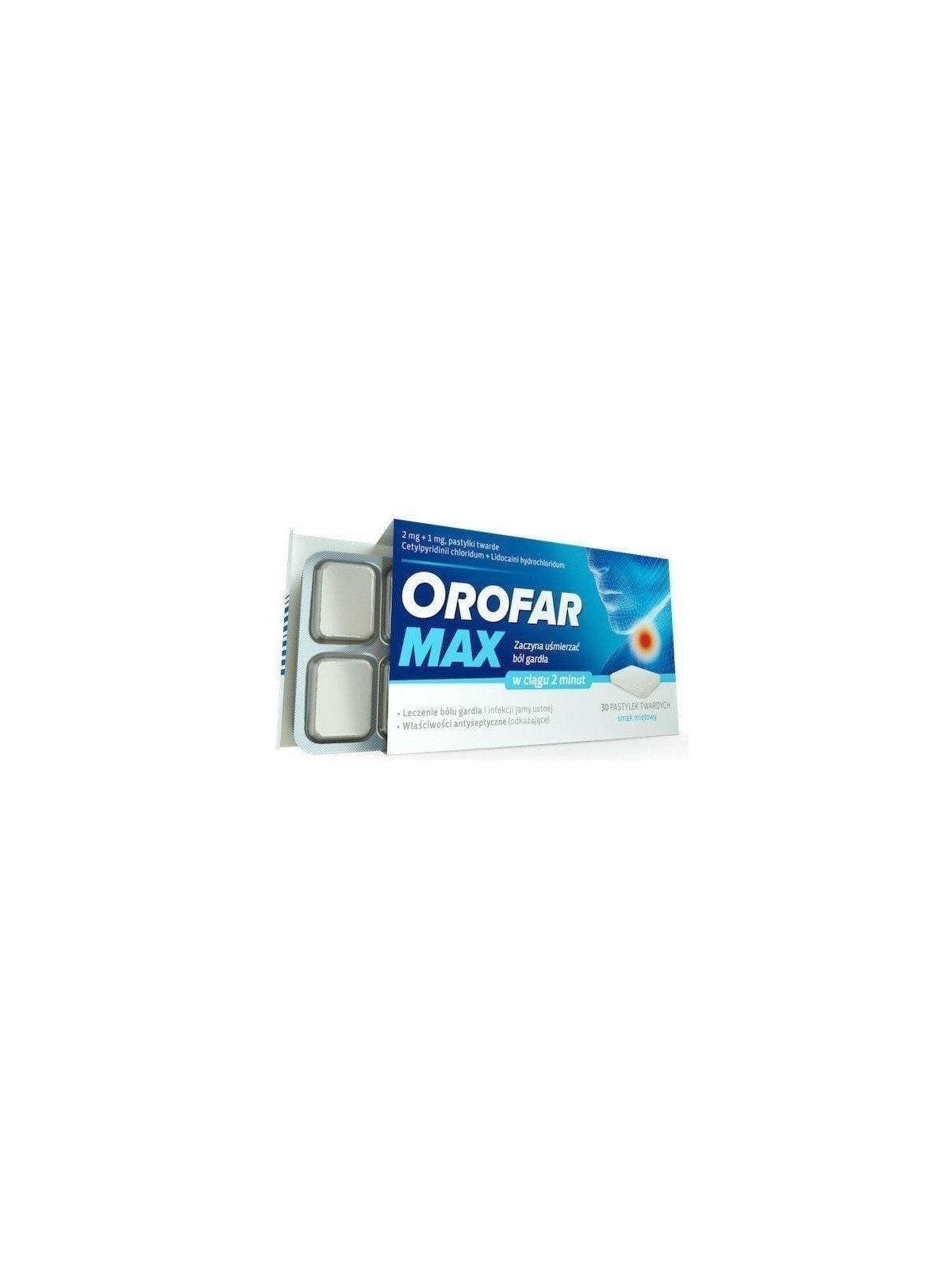 Orofar MAX for sore throat, mint flavor, 20 hard lozenges