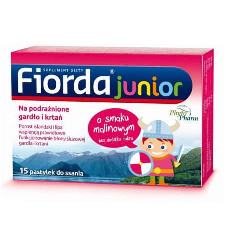 Fiorda Junior with raspberry flavor. Lozenges with Icelandic lichen