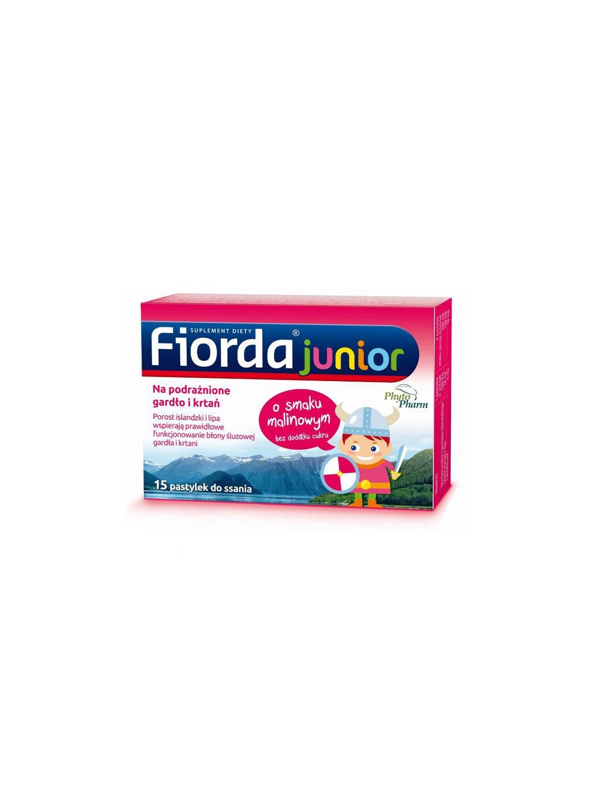 Fiorda Junior with raspberry flavor. Lozenges with Icelandic lichen