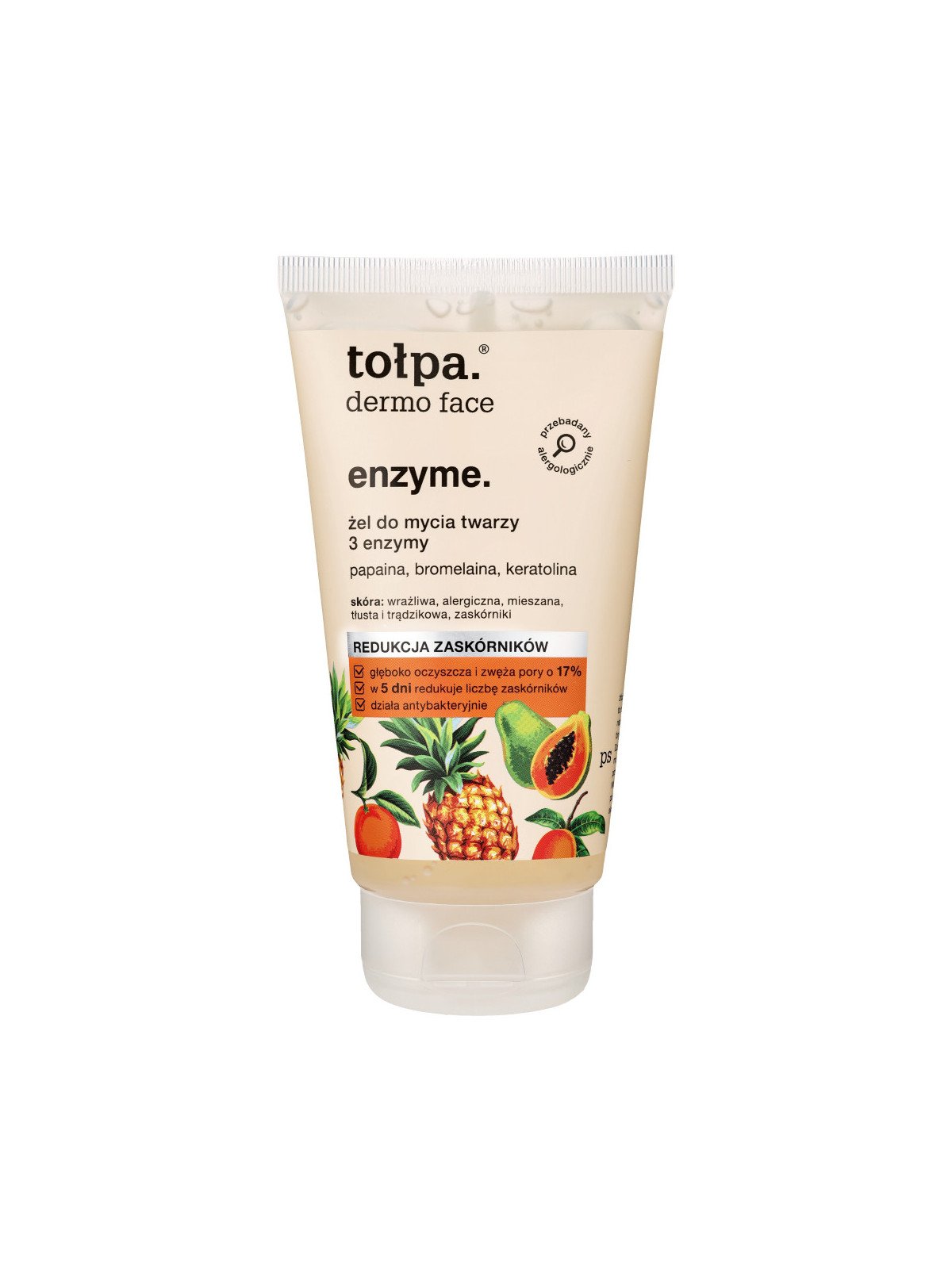 tołpa, dermo face enzyme, face wash gel 3 enzymes, 150 ml