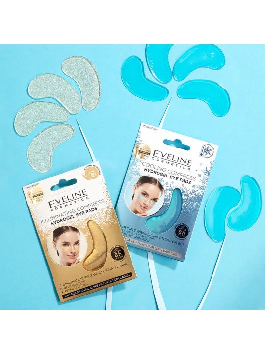 Eveline Cooling Compress Hydrogel Eye Patches 3in1 – Moisturizing, Reducing Swelling and Dark Circles