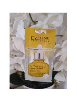 Eveline Face Therapy Professional – Rozświetlająca Maska w Ampułce z Witaminą C 8ml, Odmładzanie i Nawilżanie