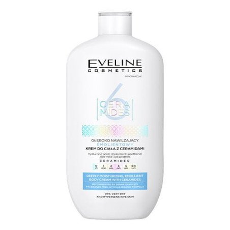 Eveline 6 Ceramides Deeply Moisturizing Emollient Body Cream 350ml – Protection, Moisturizing and Regeneration