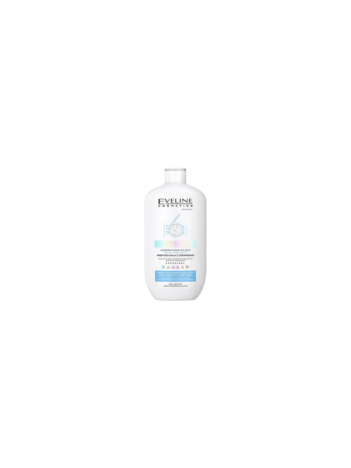 Eveline 6 Ceramides Deeply Moisturizing Emollient Body Cream 350ml – Protection, Moisturizing and Regeneration