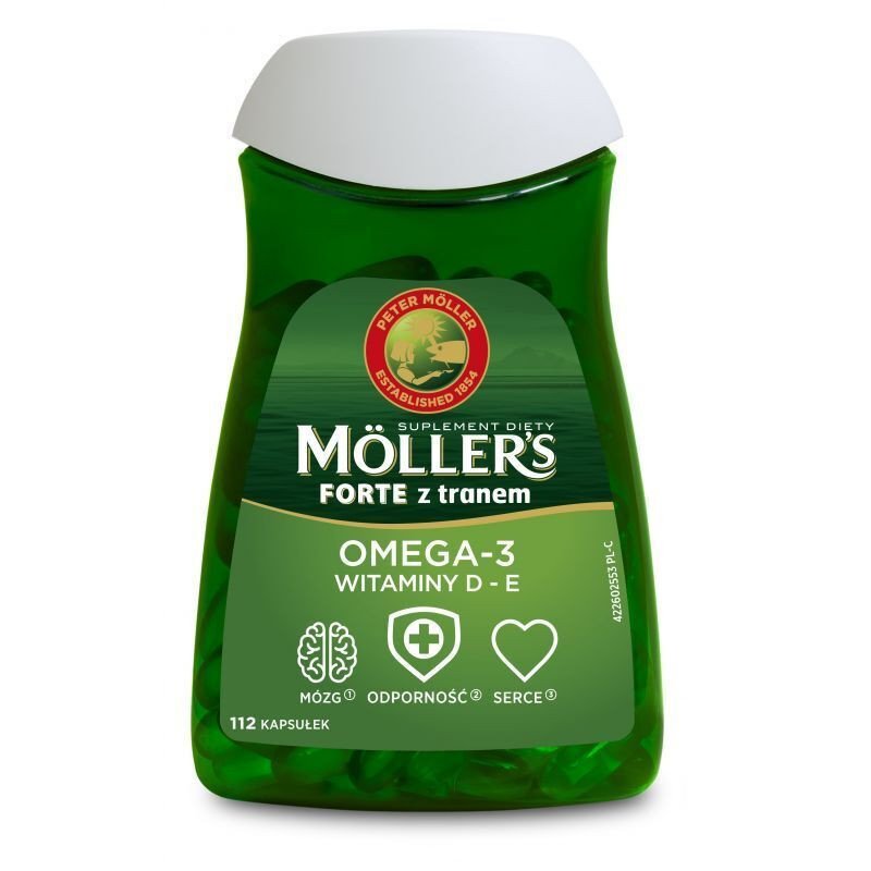 MOLLERS, Omega 3 Forte z olejem rybim, 112 kapsułek