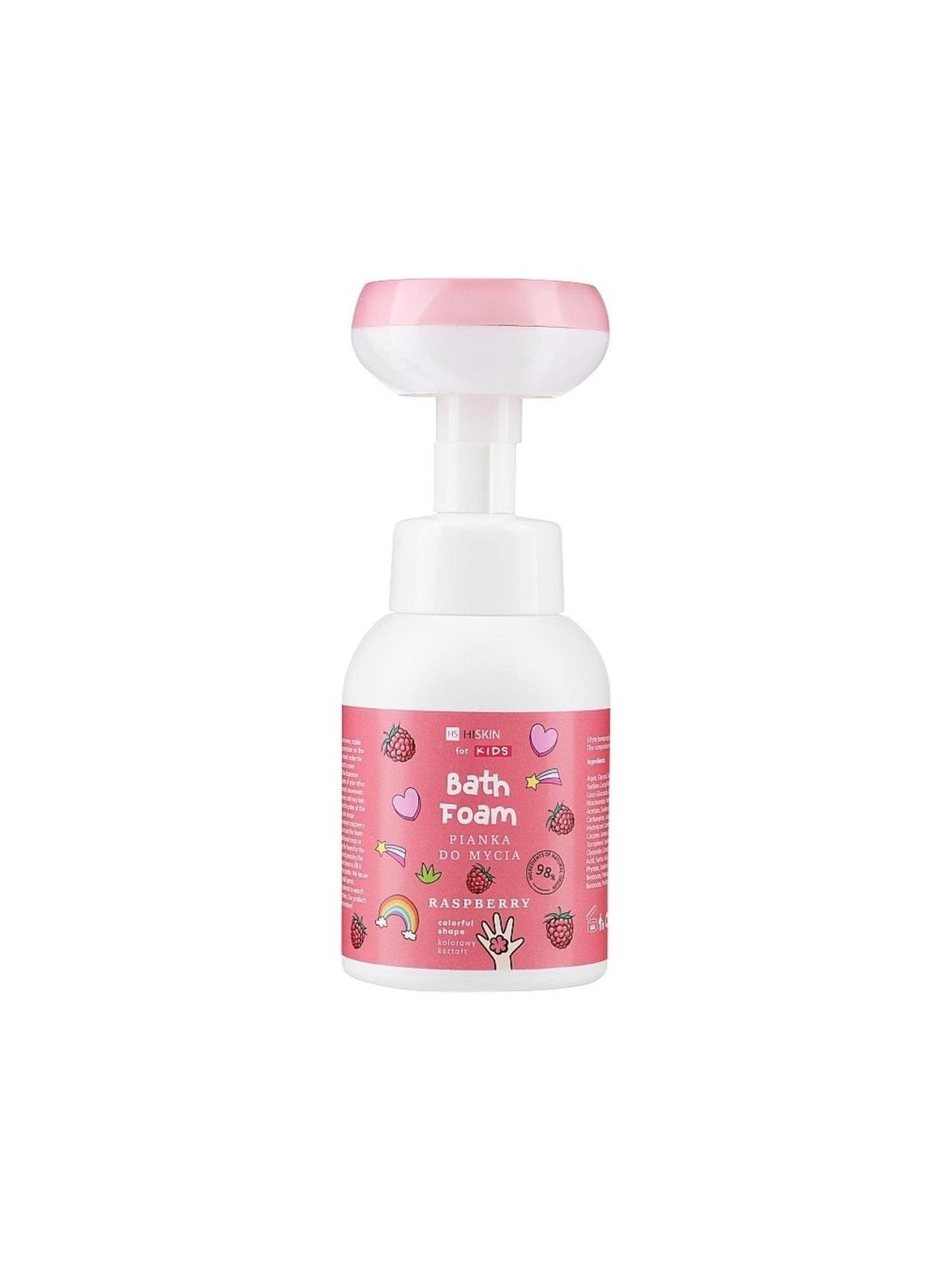 Hiskin Kids Hand and Body Wash Foam for Children Raspberry 300ml – Gentle Care and Fruity Freshness