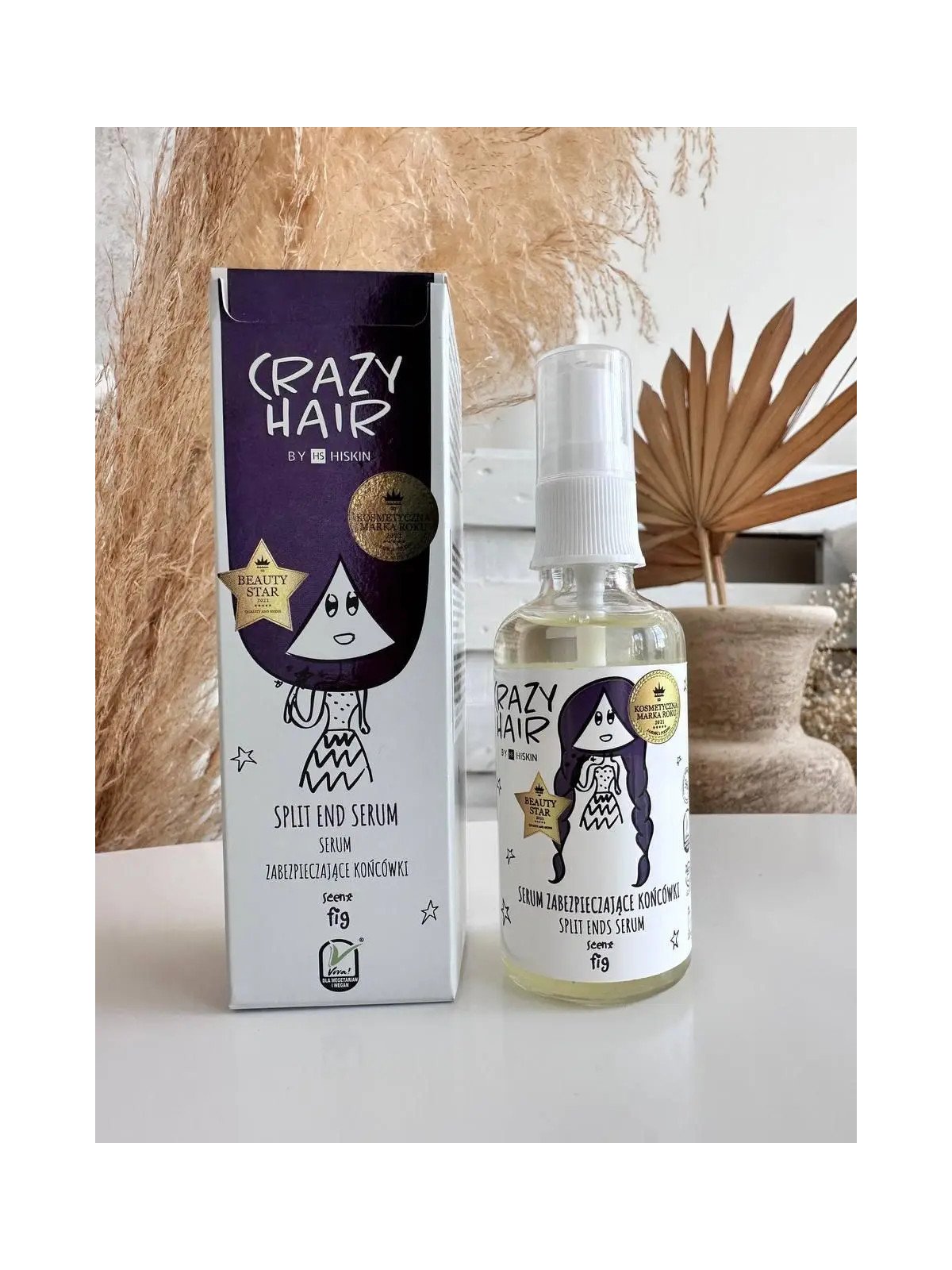 Crazy Hair by HiSkin Serum na Rozdwojone i Suche Końcówki Figa 50ml – Intensywna Regeneracja i Ochrona