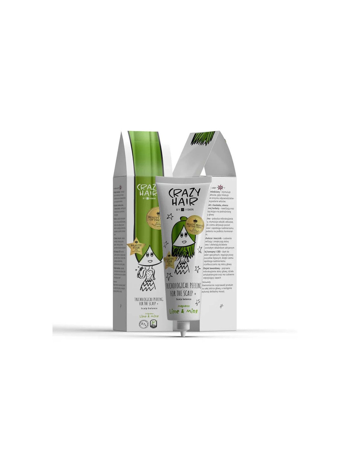 Crazy Hair by HiSkin Peeling Trychologiczny do Skóry Głowy Limonka i Mięta 100ml – Głębokie Oczyszczenie i Odświeżenie