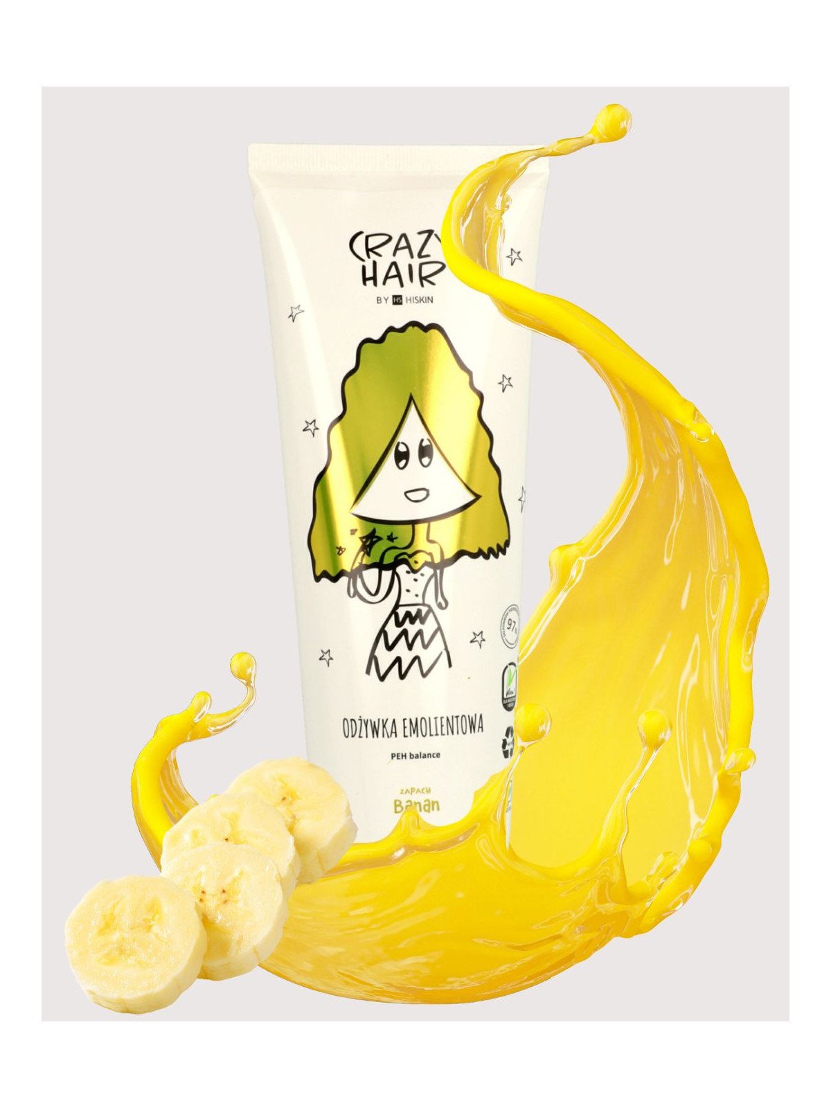 Crazy Hair by HiSkin Emollient Conditioner PEH Balance Banana 250ml – Moisturizing and Protecting Hair Every Day