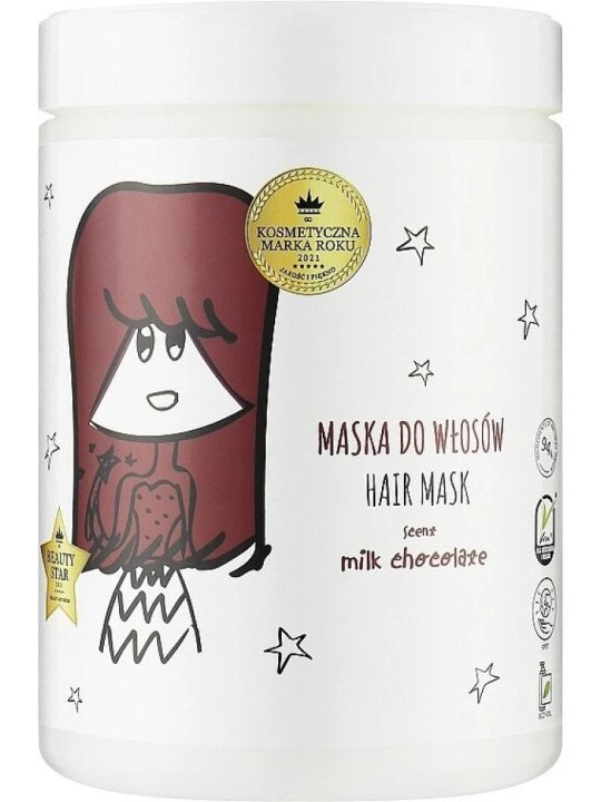 Crazy Hair by HiSkin Maska do Włosów Czekolada Mleczna 1000ml – Głębokie Odżywienie i Regeneracja dla Zdrowych, Lśniących Włosów