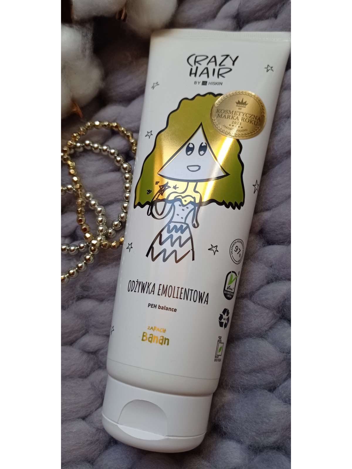 Crazy Hair by HiSkin Emolientowa Odżywka PEH Balance Banan 250ml – Nawilżenie i Ochrona Włosów na Co Dzień