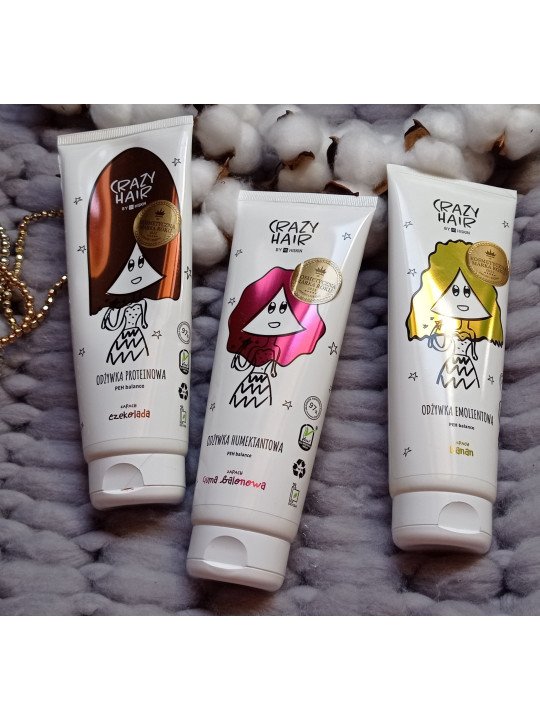 Crazy Hair by HiSkin Humektantowa Odżywka PEH Balance Bubble Gum 250ml – Intensywne Nawilżenie i Ochrona Włosów