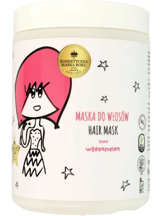 HiSkin Crazy Hair Watermelon Hair Mask – Odżywcza Maska do Włosów o Zapachu Arbuzowym, 1000ml – Nawilżenie i Blask